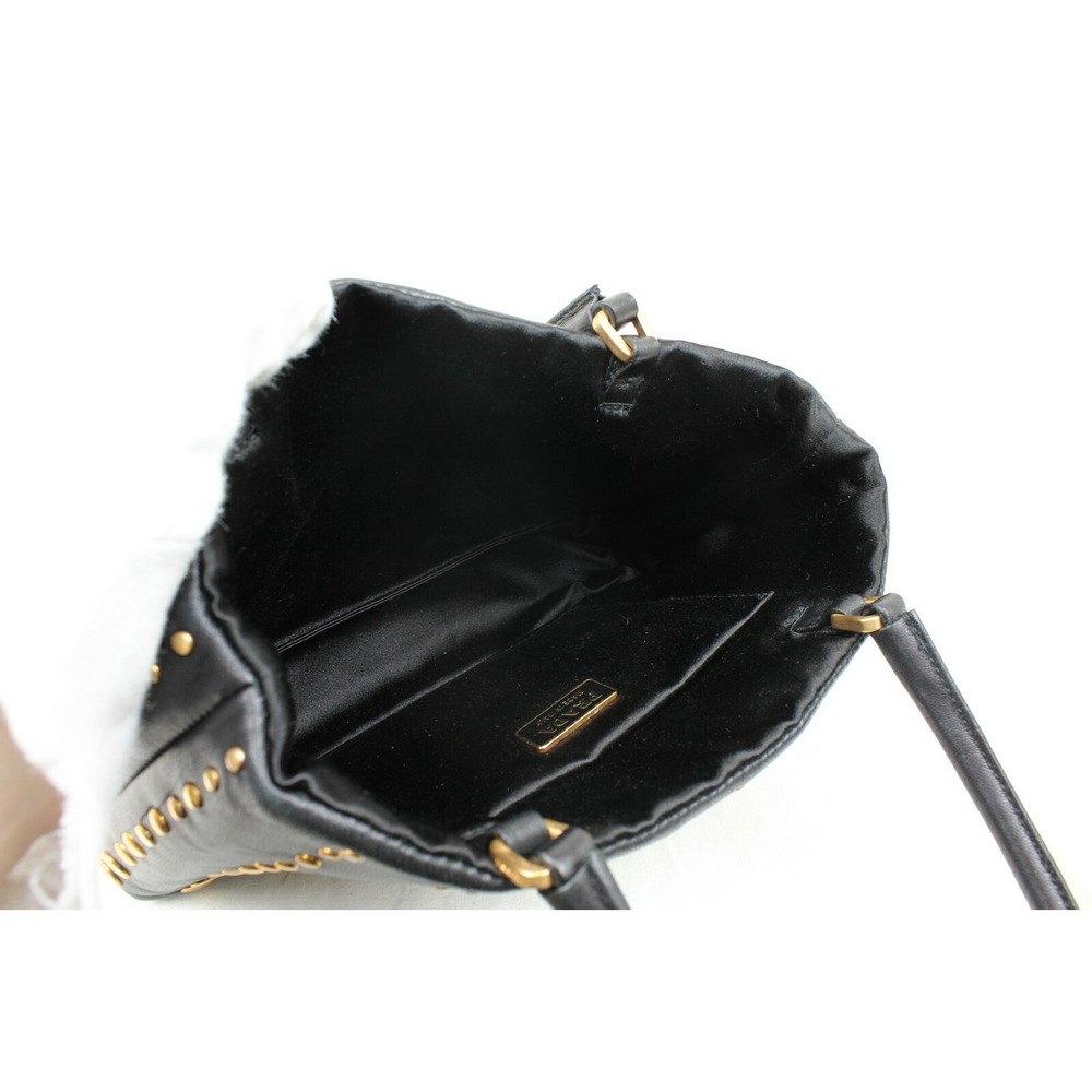 Prada Studded Handbag Black Tote - Picture 5 of 7